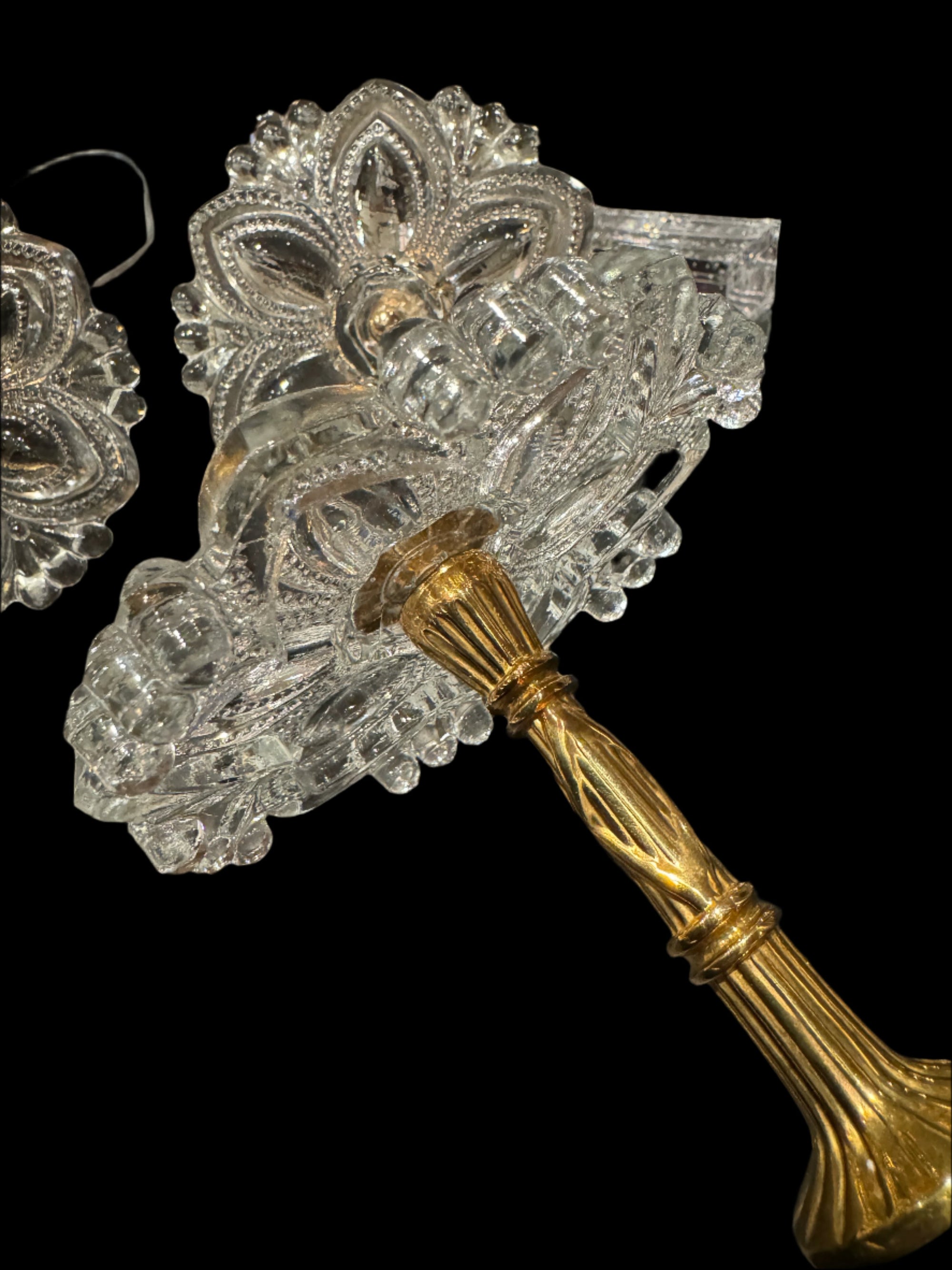 Glass Medallion Victorian Drapery Tieback Holders