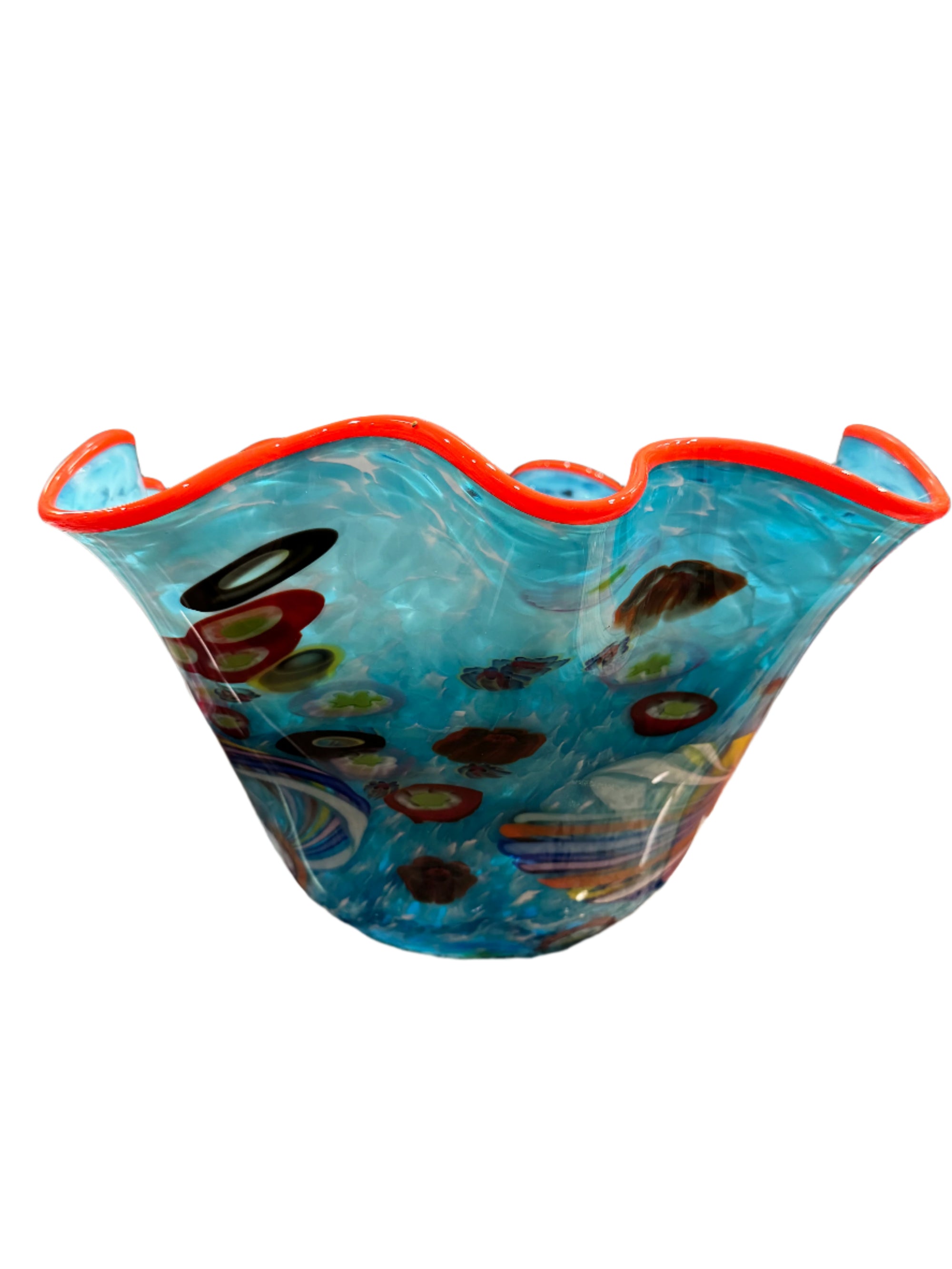 Handblown Glass Bowl by Rollin Karg Blown, Signed