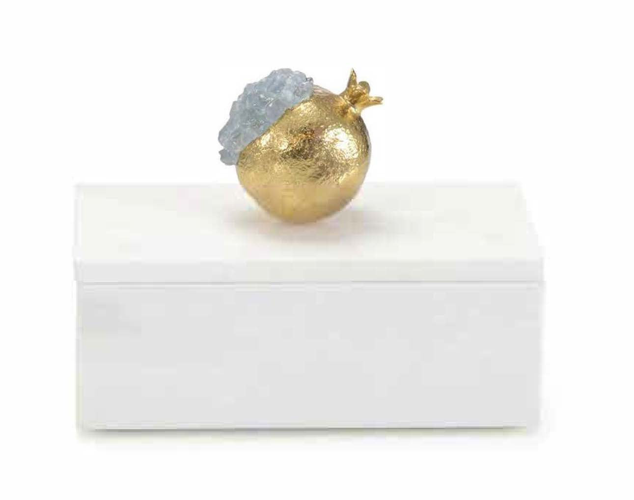 Decorative Marble Box Cyanite Pomegranate