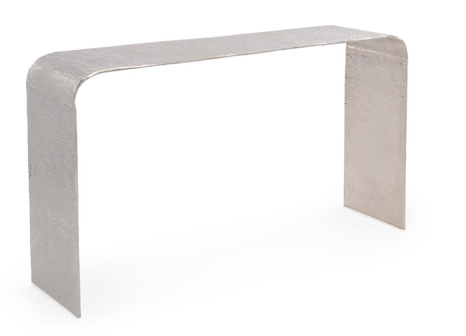 Textured Console Table In Nickel