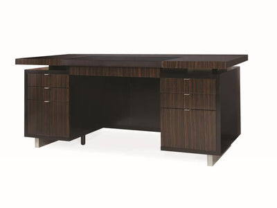 Desk Ebony with Black Leather Top