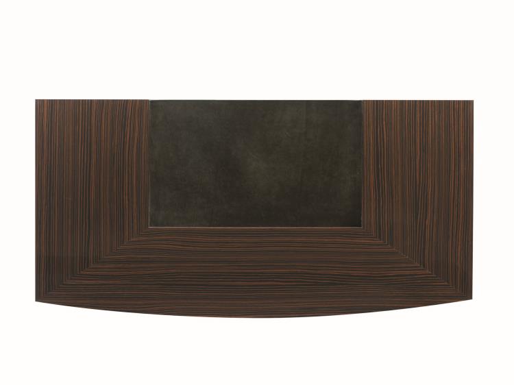 Desk Ebony with Black Leather Top