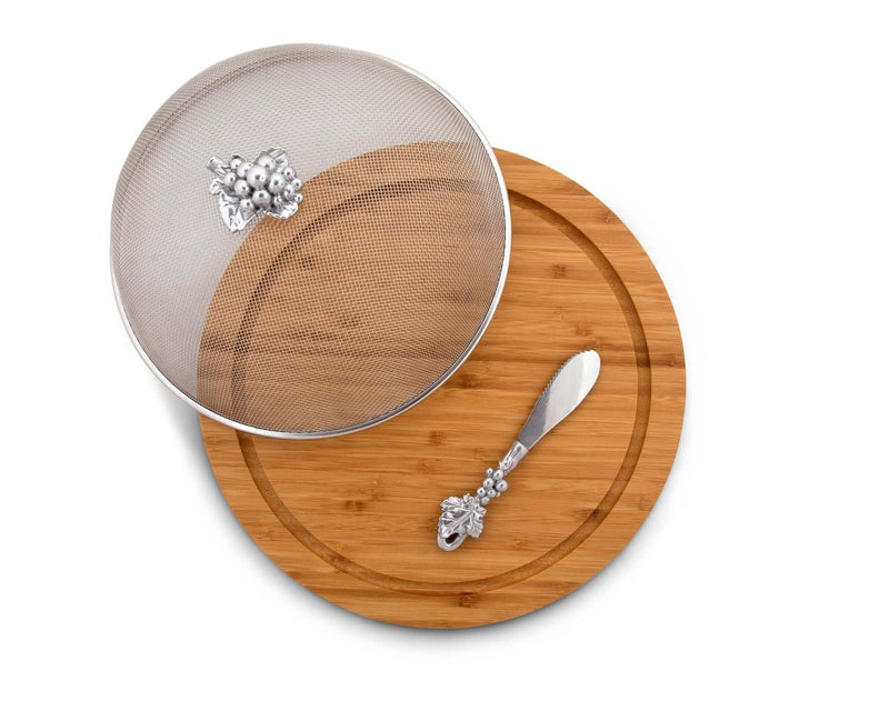 Grape 3 Piece Picnic Cheese Board / Spreader