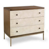 Dean 3 drawer chest with crackle champagne contrasted drawer fronts