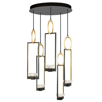 Delphi Pendant 893040-3ST in black finish with gold accents