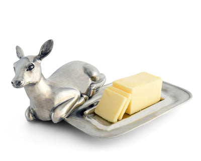Pewter Doe Butter Dish