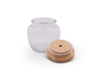 Olive Glass Canister
