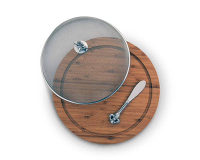 Fleur De Lis 3 Piece Picnic Cheese Board /Spreader