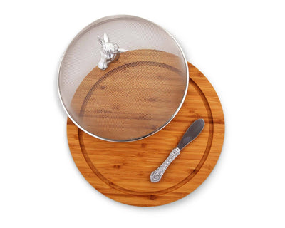 Cow Head 3 Piece Picnic Cheese Board / Spreader