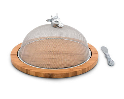 Cow Head 3 Piece Picnic Cheese Board / Spreader
