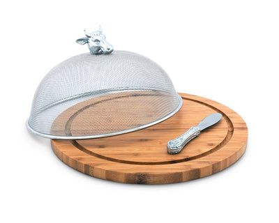 Cow Head 3 Piece Picnic Cheese Board / Spreader