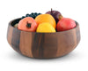 Modern Round Acacia Wood Salad Bowl Large