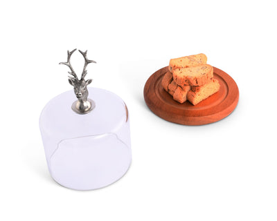Elk Head Glass Covered Cheese Board