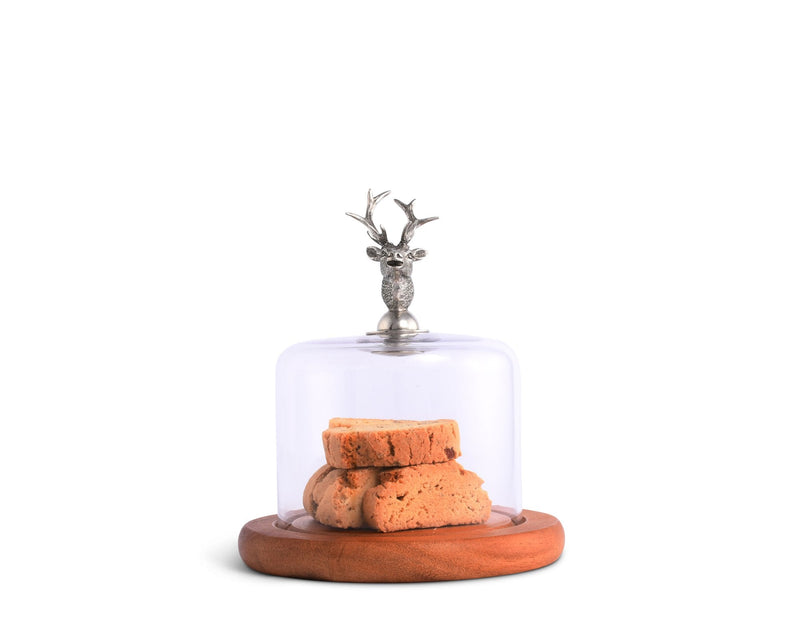 Elk Head Glass Covered Cheese Board