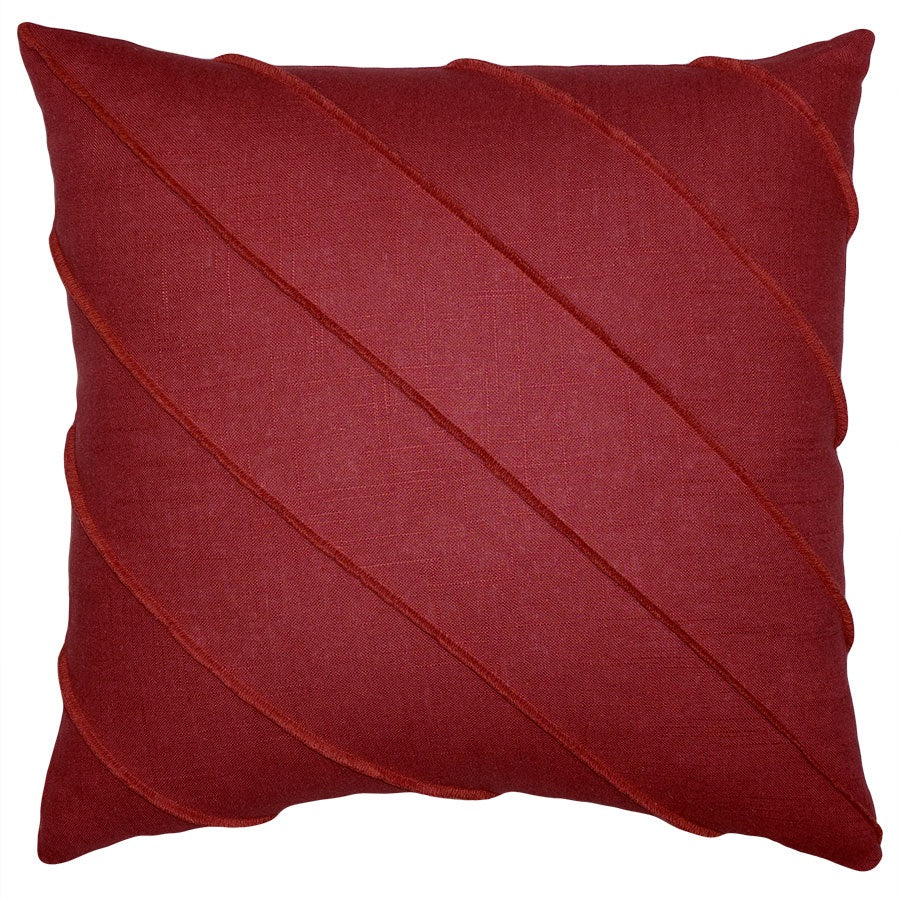 Throw Pillow Briar Hue Linen Red