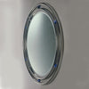 Large Stainless Steel Mirror With blue balls in round frame
