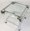 Lucite and Polished Chrome Accent Table