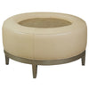 Leather Ottoman With Wooden Insert