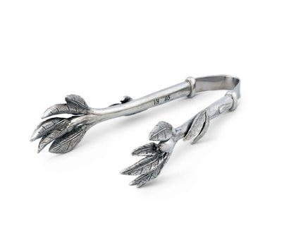Pewter Olive Pattern Nuts And Olives Tongs