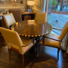 Antique Veneered Dining Table (Set with 4 leather Chairs)