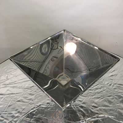 Dining Table Centerpiece Container Polished Stainless with Marble Base
