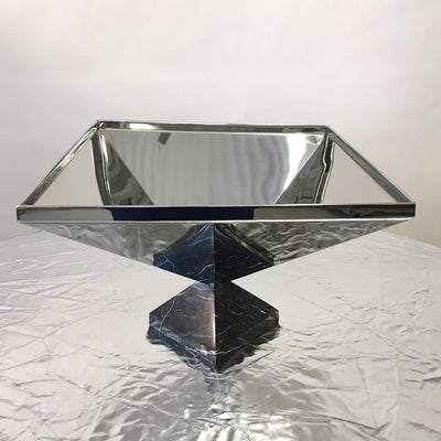 Center piece Container Polished Stainless with Marble Base