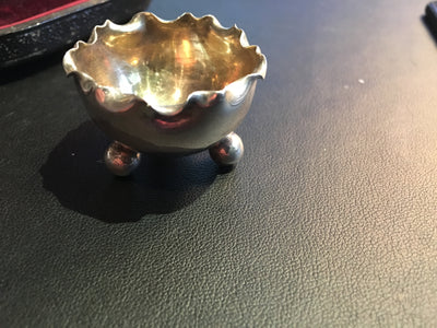 Sterling Silver Salts cauldrons and Pepper with Case