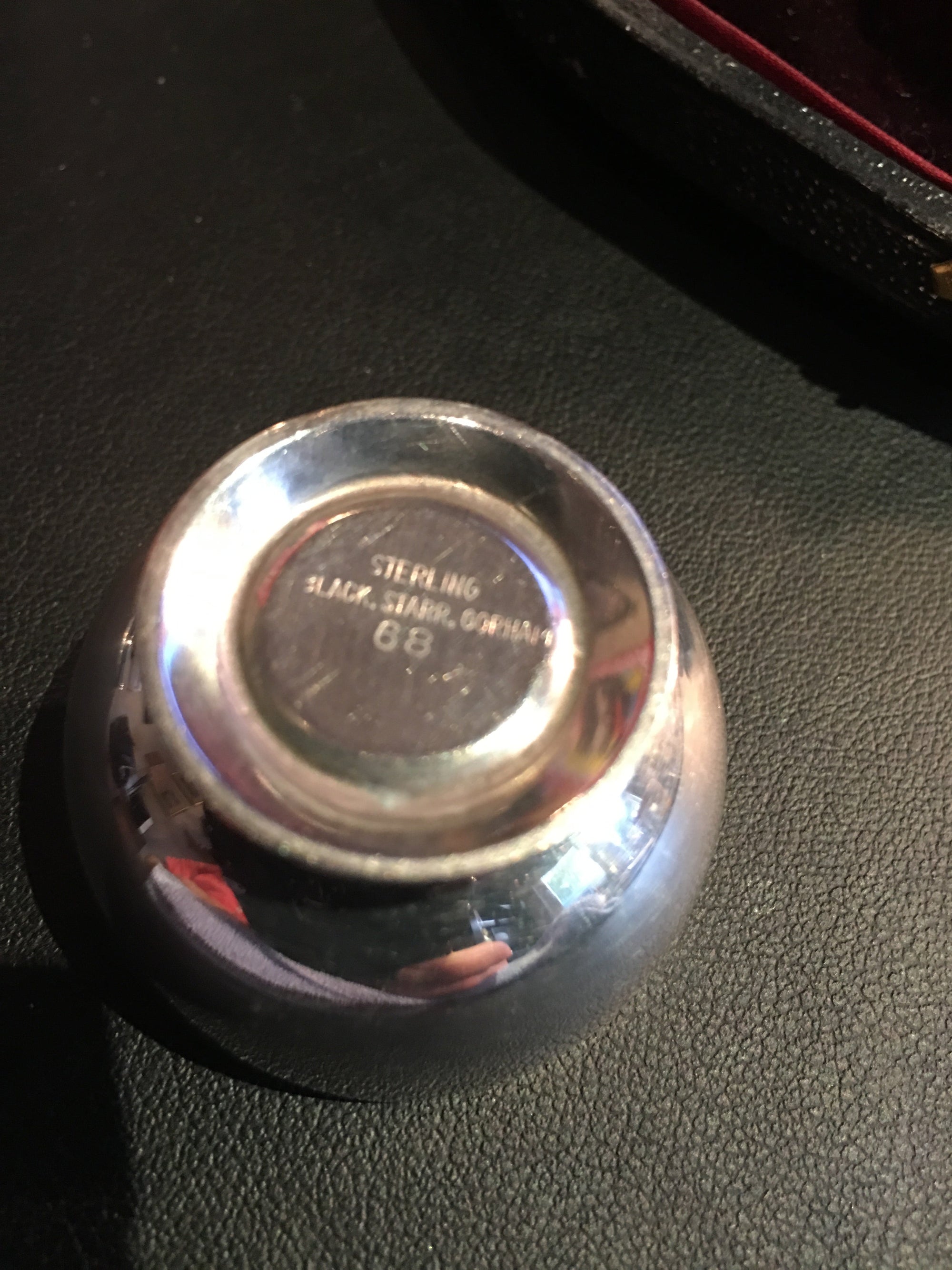 Sterling Silver Salts cellars cauldrons bottom stamp