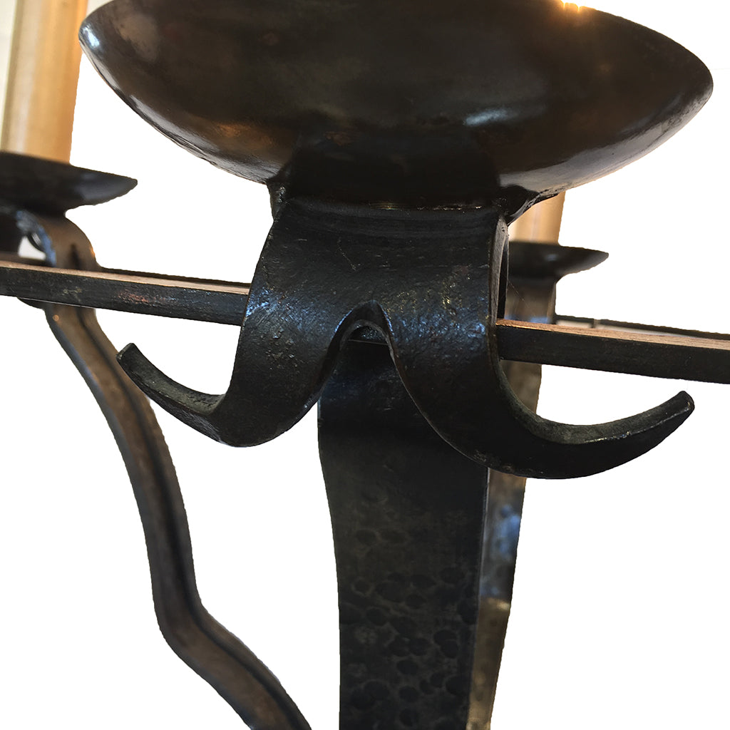 Wrought Iron French Art Nouveau Hand forged  Floor Lamp