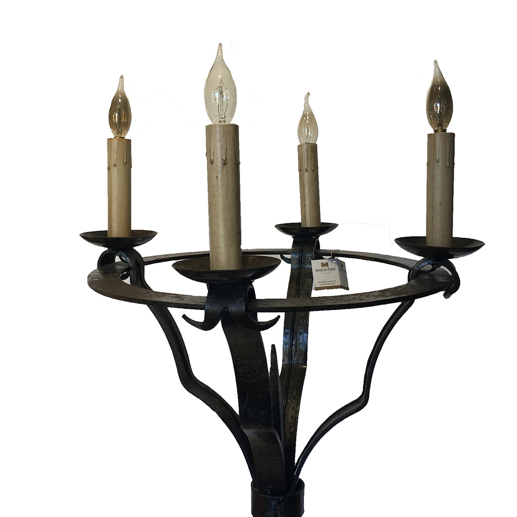 Old world Hand Forged Floor Lamp Candelabra