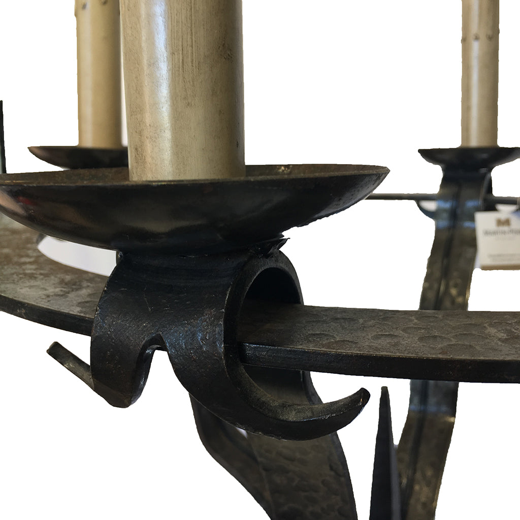 Wrought Iron French Art Nouveau Hand forged  Floor Lamp