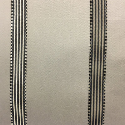 18" Accent Throw Pillow Platinum Black on Cream Cotton with Robert Allen Loop Fringe