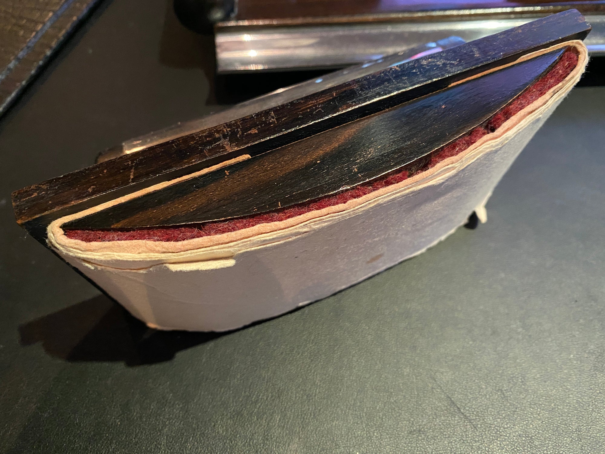 Macassar Ebony Ink Well Desk Set 1930's