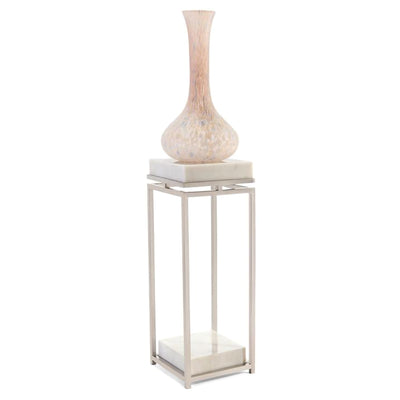 Elegant Stainless Steel and Marble Pedestal