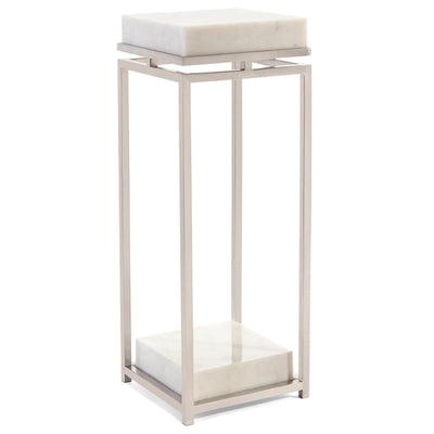 Elegant Stainless Steel and Marble Pedestal