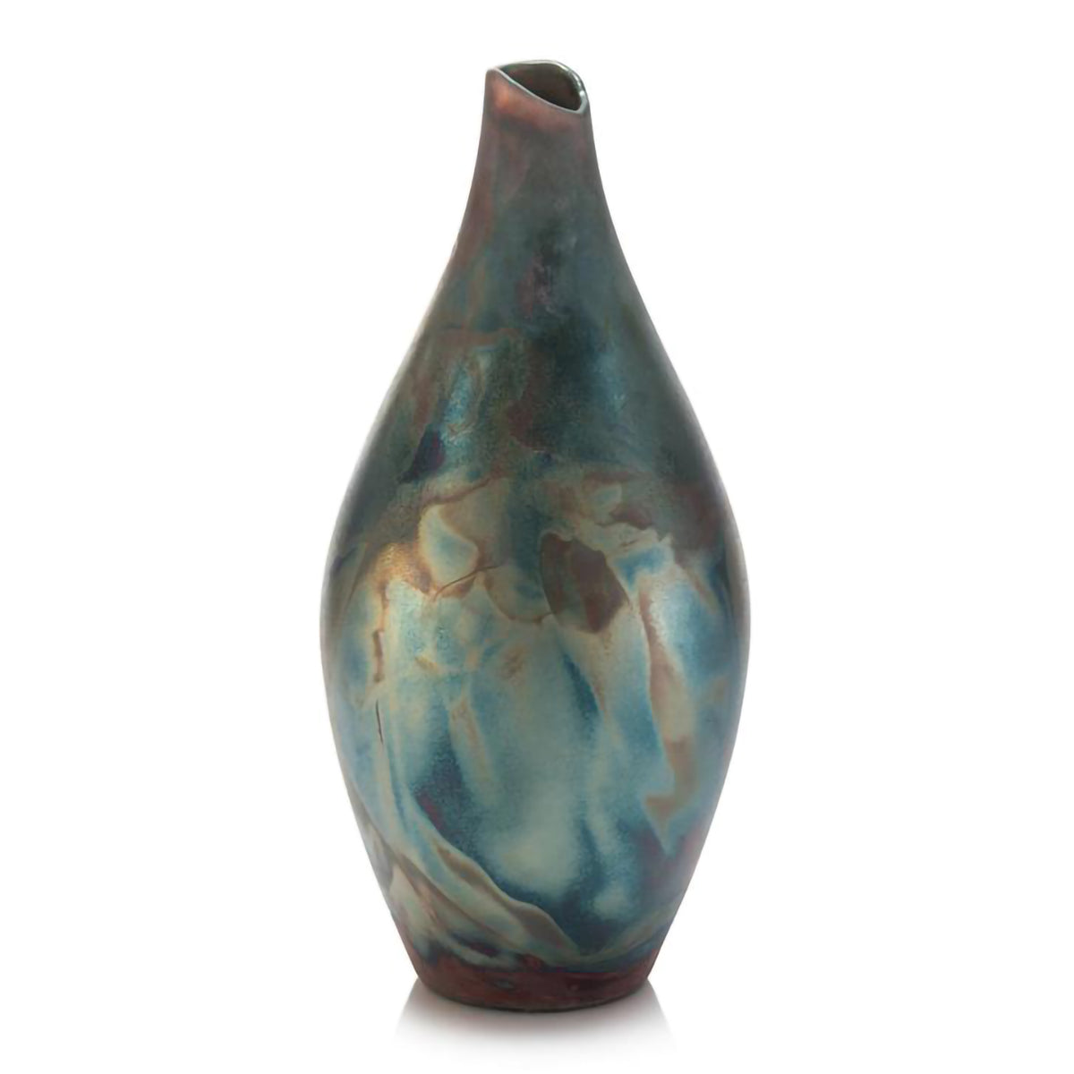 Copper Luster Matte Raku Vase