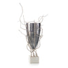 Profusion Of Saplings In Nickel With Glass Vase