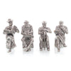 Set of Four Men at Rest in Nickel