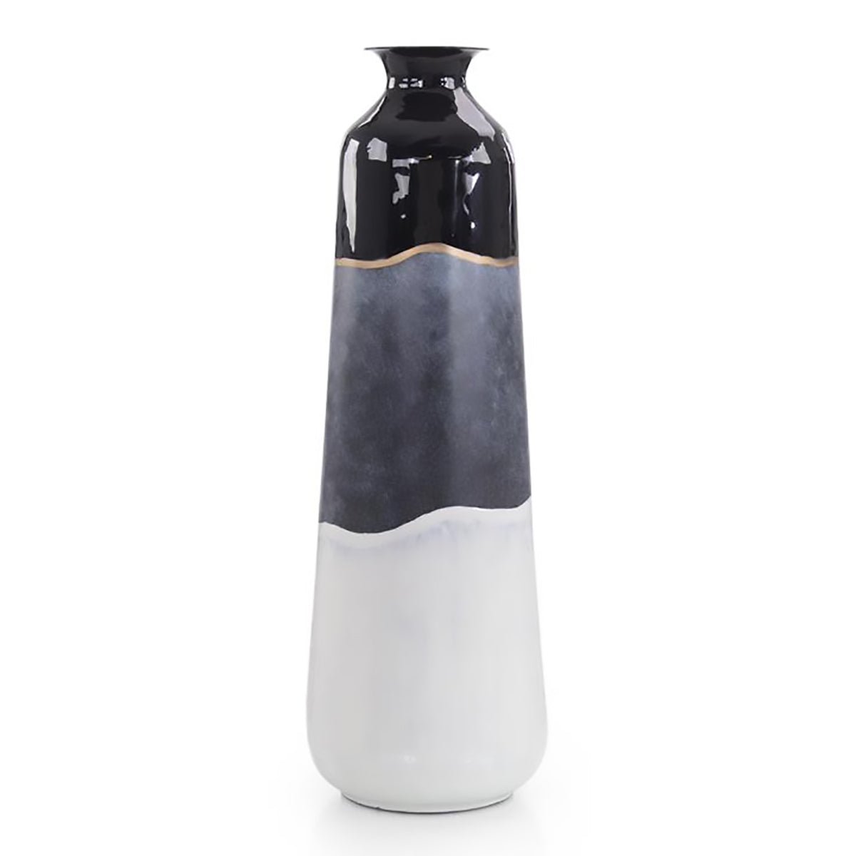 Abstract Black-and-White Iron Vase II