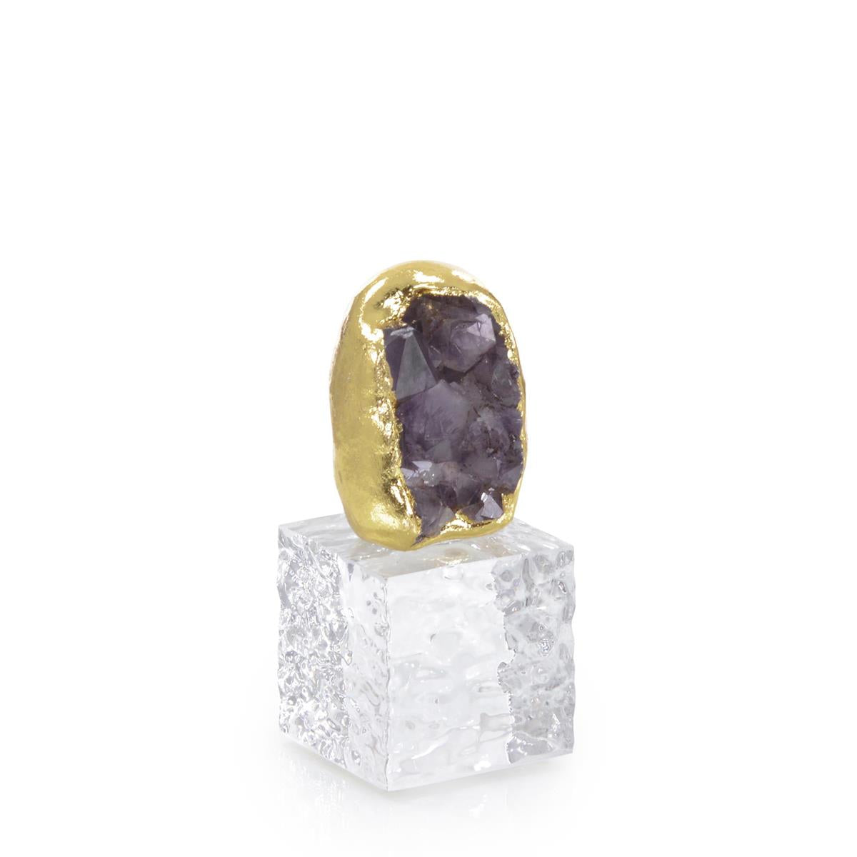 Sculpture II Amethyst Cluster and Gold-Leaf