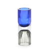 Royal Blue and Grey Handblown Hourglass Sculpture II