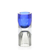 Royal Blue and Grey Handblown Hourglass Sculpture III
