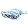 Hand-Blown Blue and Clear Glass Bowl