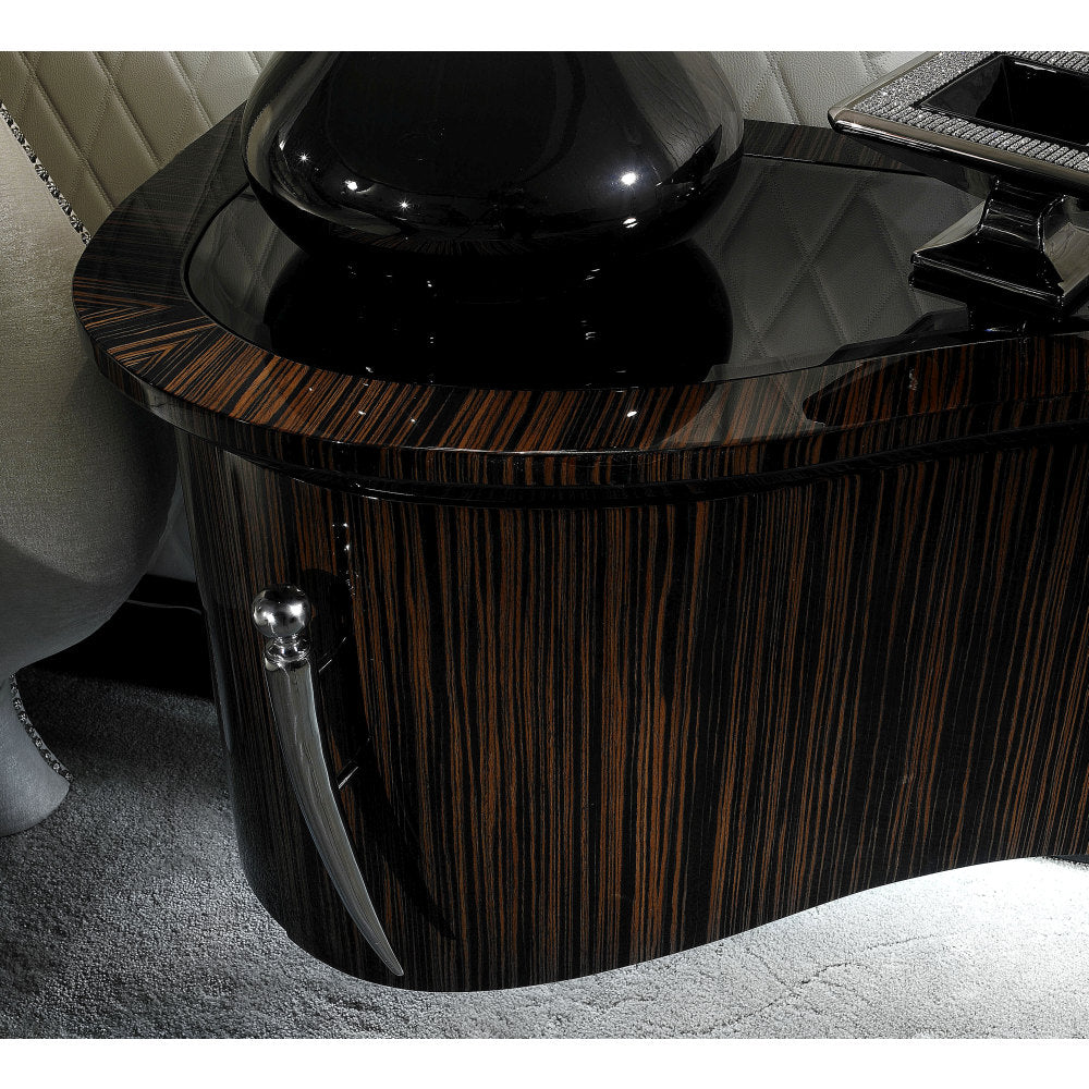 Suspended Nighstand - High Gloss Macassar Ebony