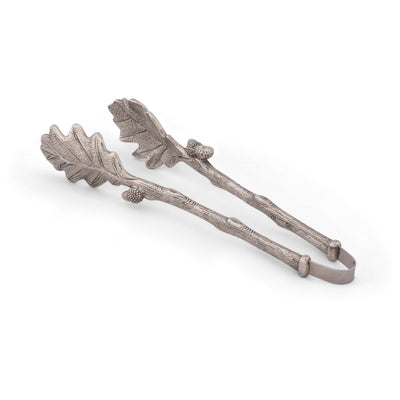 Pewter Oak Leaf Pattern Ice / Bread Tongs