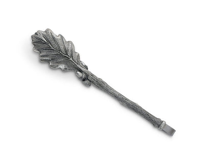 Pewter Oak Leaf Pattern Ice / Bread Tongs