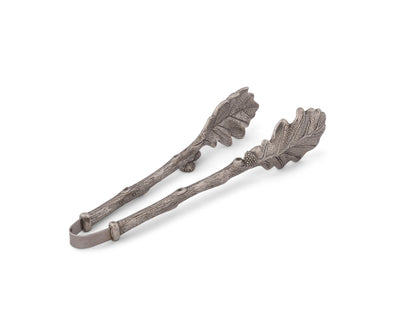 Pewter Oak Leaf Pattern Ice / Bread Tongs