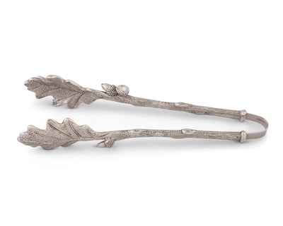 Pewter Oak Leaf Pattern Ice / Bread Tongs