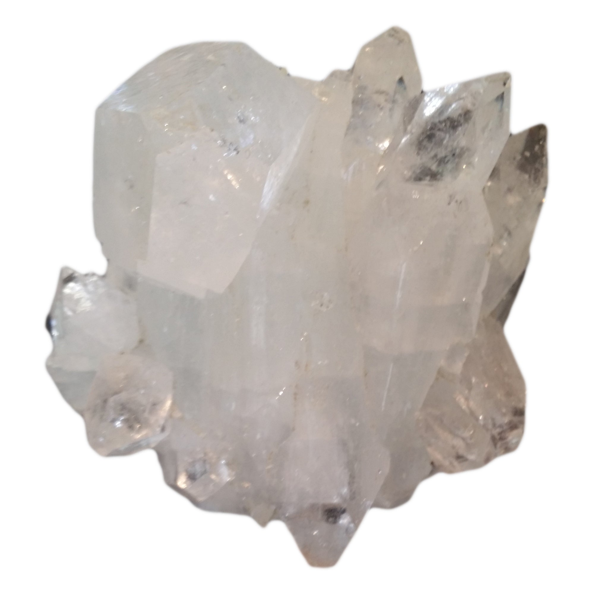 White Apophylite Specimen mounted on Acrylic Base