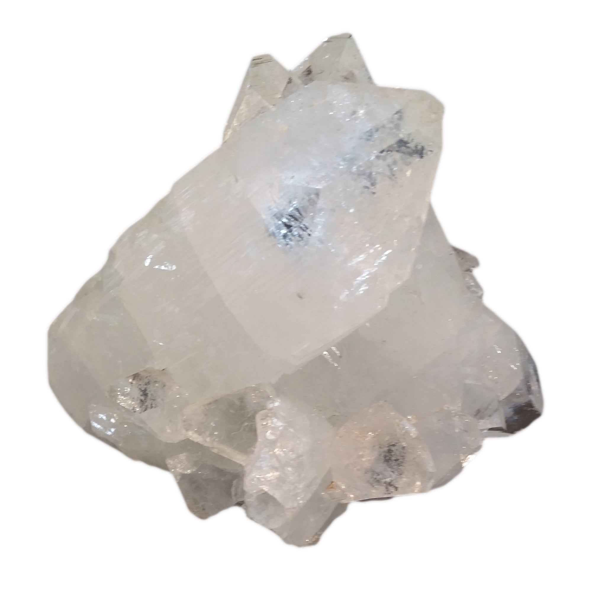 White Apophylite Specimen mounted on Acrylic Base